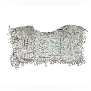 American Rag Cream Cropped Embellished Blouse